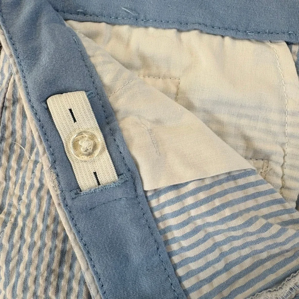 Vineyard Vines Seersucker Shorts Boys 14 Blue White Striped Cotton Blend Stretch